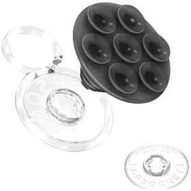 PopSockets PopTop Translucent Suck- UP čierna / Držiak telefónu / Stojanček / Vymeniteľný vršok (807753)