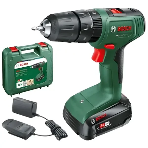 BOSCH EasyImpact 18V-40 / Aku príklepová vŕtačka / 18V / 13mm skľučovadlo / 1x1,5Ah / kufor (06039D8101)