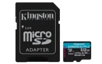 Kingston Canvas Go PLUS microSDXC 512GB s adaptérom / UHS-I V30 / U3 / Class 10 / čítanie: až 200MBs / zápis: až 160 MB (SDCG4/512GB)