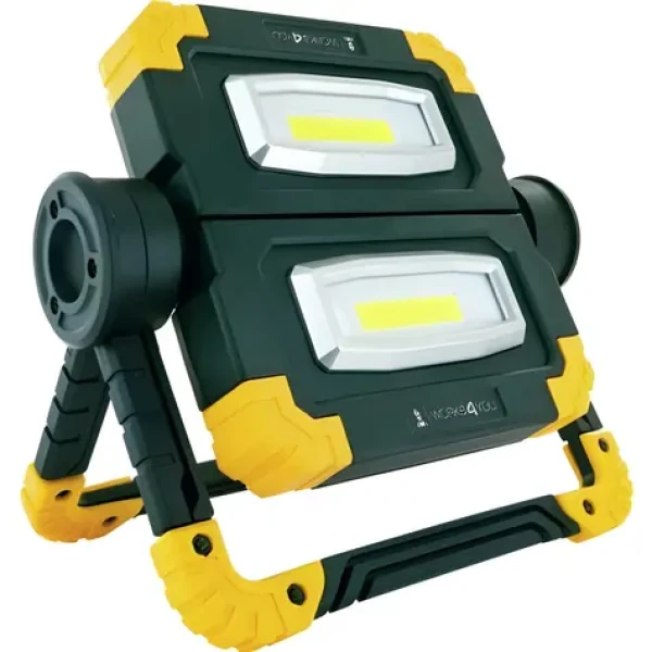 Schwaiger LED multifunkčné svietidlo čierna/žltá / Pracovné svietidlo / 2x 500 lm / COB LED / akumulátor / USB nabíjanie (WLED30513)