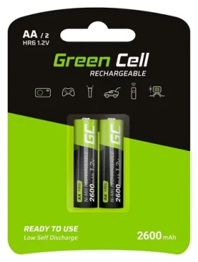 Green Cell GR05 / Nabíjacie batérie / AA / NiMH / 1,2 V / 2600 mAh / 2 ks (GR05)
