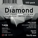 TLAMA games Obaly na karty Diamond Black: Square Small (70x70 mm) (80 mikrónov, 100 ks)