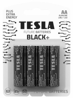 TESLA BLACK+ alkalická batéria AA 4 ks / LR06 / ceruzková / blister (14060420)