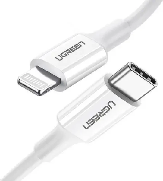 Ugreen US171 Kábel USB-C (M) - Lightning (M) 0,25 m biela / 3A (60746)