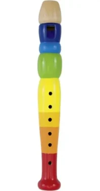 GOKI Detská drevená flauta 20 cm dúhová