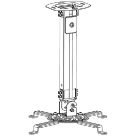 Techly Stropní držák pro projektor stříbrná / Držák pro projektor / 54,5-90 cm / nosnost 13,5 kg / otočný 360° (ICA-PM-18M)