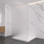 CERANO - Sprchová zástena Walk-in Onyx Duo Ľ/P - 8 mm - hranatá vzpera - biela matná, mliečne sklo - 110x200 CER-8050BD1846