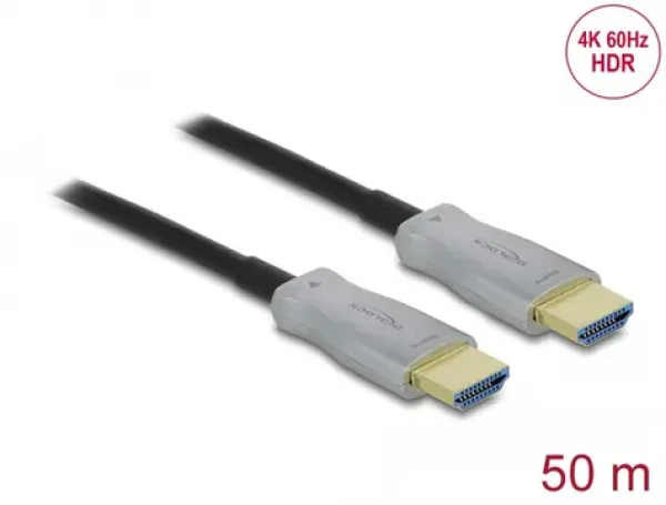 DeLock Kábel aktívny HDMI (M) - HDMI (M) 50m čierna (84133)