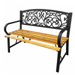 Mamido Záhradná kovová lavička s drevom pre 2 osoby
