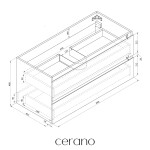 CERANO - Kúpeľňová skrinka pod umývadlo Carole - čierna matná - 99x48x45 CER-431575