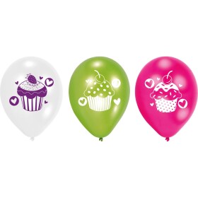 Farebné balóniky cupcake 22 cm 6 ks - Amscan