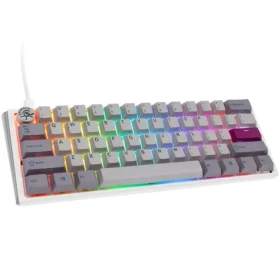 Ducky One 3 Mini Cherry MX-Red šedá / herná klávesnica / podsvietená / mechanická / drôtová USB-C / US (DKON2161ST-RUSPDMIWHHC2)