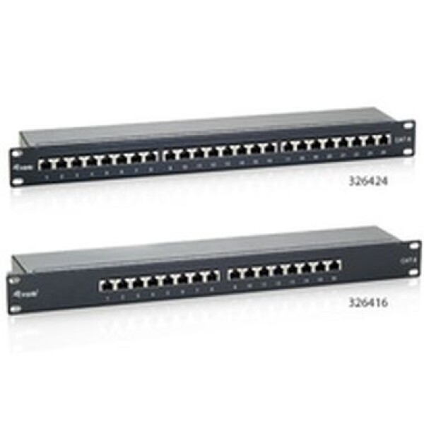 STP Patchpanel, equip, Cat.6, 24-Port - čierny (326424)