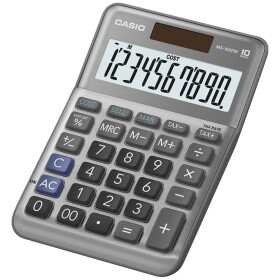 Casio MS-100FM stolná kalkulačka sivá Displej (počet miest): 10 na batérie, solárny pohon (š x v x h) 101 x 148.5 x 27.6 mm; MS-100FM