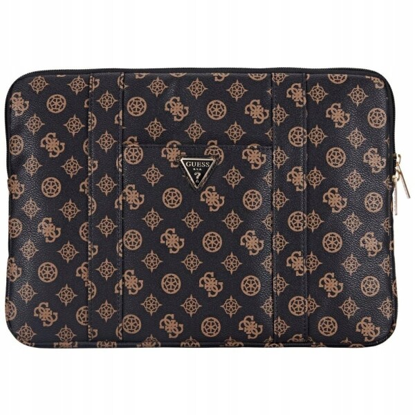Guess Taška Guess Sleeve 14" Peony Pocket Triangle Čierny