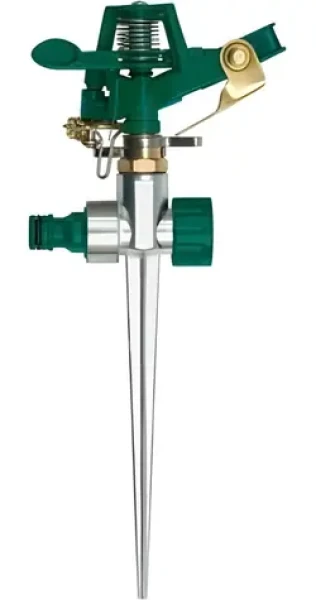 Flo Impulzný zavlažovač so zinkovým bodcom / Zavlažovač / 1/2" prípojka / dostrek 24 m / 45- 360° (TO-89260)