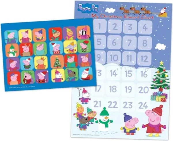 Papierový adventný kalendár Prasiatko Peppa / Adventný kalendár / so samolepkami / od 3 rokov (01.70.30.010)