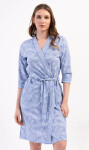 Dámske domáce šaty s trojštvrťovými rukávmi Marie modrošedá XXL