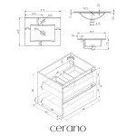 CERANO - Kúpeľňová skrinka Carole + keramické umývadlo Todo - biela matná - 61x50x46,5 CER-476288