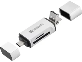 Sandberg čítačka pamäťových kariet / konektory USB-C + USB + MicroUSB / sloty SD a microSD (136-28)