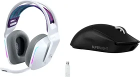Logitech G733 Lightspeed biela + G PRO X SuperLight 2 / Herná sada / bezdrôtové slúchadlá + myš / LIGHTSPEED
