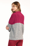 Dámsky sveter model 159521 Fuchsia grey - Nife UNI šedá-malinová