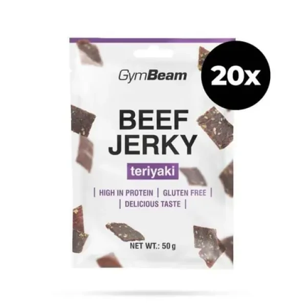 Sušené mäso Beef Jerky - GymBeam (teriyaki, 20 x 50 g) (35542-10-20x50g-teriyaki)