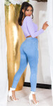 Sexy Highwaist Push Up Skinny Jeans ripped denimblue 40