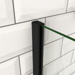 H K - Sprchové dvere AIRLINE BLACK B5 80 jednokrídlové s pevnou stenou 75-80 x 195, L/P variant SE-AIRLINEBLACKB580SET