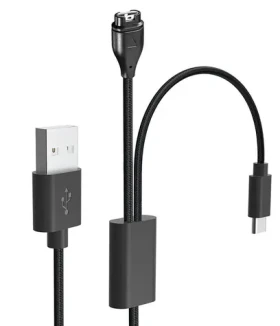Tactical USB Nabíjací a Dátový Kábel 2v1 pre Garmin Fenix 7 + USB-C (8596311196645)