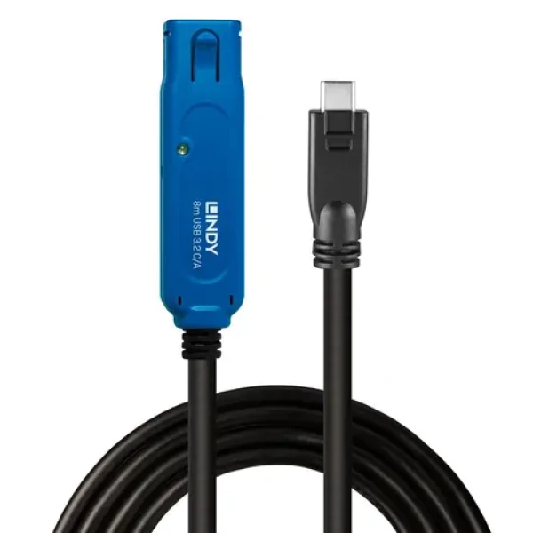 Lindy 43381 / Aktívny predlžovací kábel Pre USB-C/USB-A / USB 3.2 Gen 1 / 8 m / 5 Gbit / s (43381)