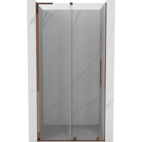 MEXEN/S - Velar L posuvné sprchové dvere 120, transparent, ružové zlato 871-120-003-01-60