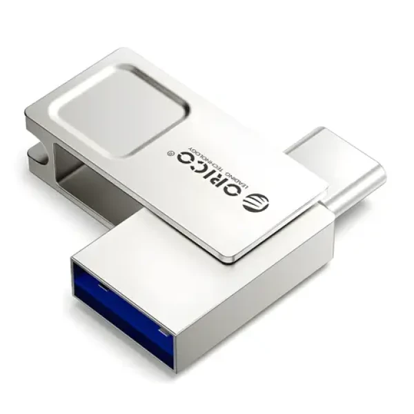 Orico U301 128GB strieborná / Flash disk / USB-A + USB-C / USB 3.2 Gen 1