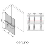 CERANO - Sprchová zástena Walk-in Onyx L-ľavá vzpera - 8 mm + polička/držiak na uteráky - chróm, mliečne sklo - 70x200 CER-8050BD920