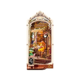 Robotime 3D skladačka Zarážka na knihy Miniatúra domčeka Prázdninová kaviareň