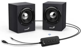 Genius SP-HF385BT / Reproduktory / 2.0 / 4W / drevené / BT 5.0 / 3.5mm + USB (31730046400)