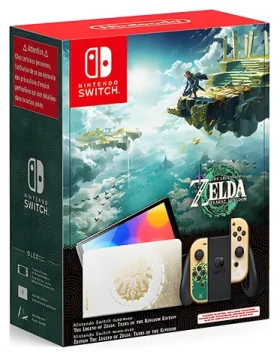 Nintendo Switch OLED zlatá Zelda: Tears of the Kingdom Edition / Herná konzola / 7" OLED / 64 GB / Wi-Fi (HEGSKDAAA)
