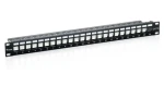 Equip 19" FTP čierna (769124) / Patch panel / 24x Keystone / 1U / LSA-110 (769124)