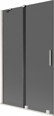 MEXEN/S - Velár dvojkrídlová posuvná vaňová zástena 110 x 150, grafit, nikel kartáčovaný 896-110-000-41-97