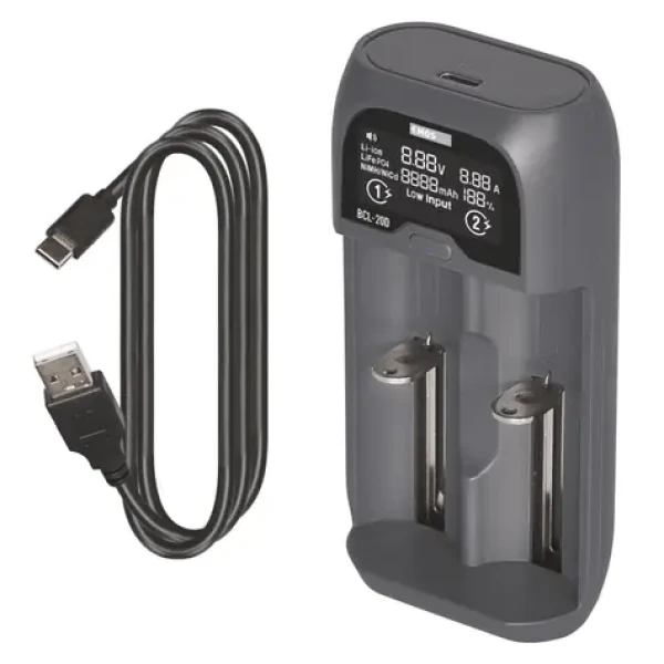 Emos BCL-20D / Nabíjačka batérií / Li- ION, LiFePO4, NiMH, NiCd / USB / 2 kanály (1603026000)