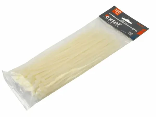 Extol Premium Pásky na vodiče biele 250x4.8mm 100ks / NYLON (EX8856110)