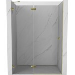 MEXEN/S - Lunar sprchové dvere krídlové ľavé 135, transparent, zlatá 834-135-000-50-00-L