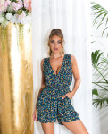 Sexy V-Neck Summer Overall with Flower Print