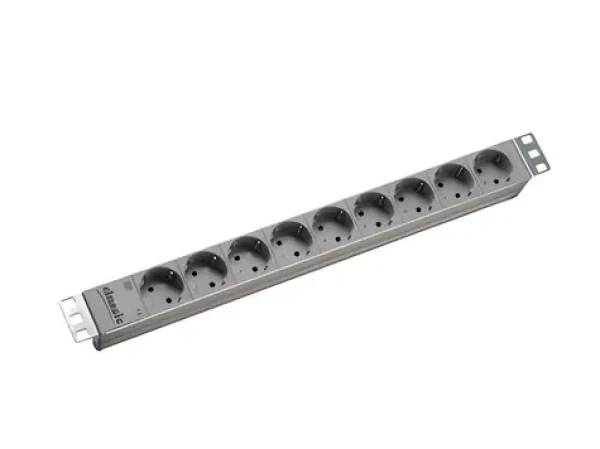 Bachmann 19" PDU hliník sivá / PDU / 9x zásuvka / 1U / 2 m / bez spínača (333.401)