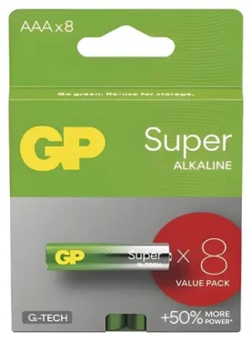GP AAA Super alkalická batéria / LR03 / 8 ks (1013128001)