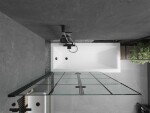 MEXEN/S - Cubik obdĺžniková vaňa 170 x 70 cm s panelom + vaňová zástena 120, čierna vzor 550317070X9212027077