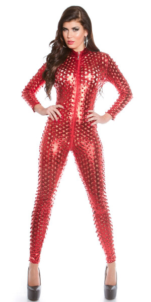 Sexy KouCla wetlook catsuit with two way zip Einheitsgroesse