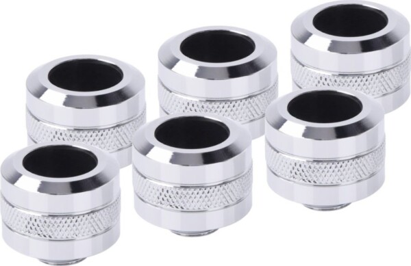 Alphacool Alphacool Eiszapfen Pro Anschluss 16mm Hardtube Fitting G1/4, 6-Pack - chróme