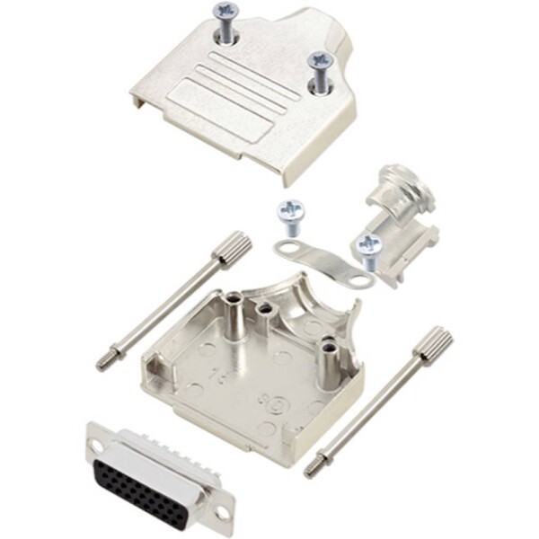 TRU COMPONENTS TCMHDM15HDS26K 7708944 sada D-SUB zásuvková lišta 180 ° Pólov: 26 spájkovaný 1 ks; 7708944