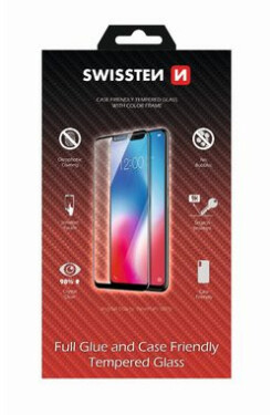 SWISSTEN FULL GLUE COLOR FRAME CASE FRIENDLY sklo pre SAMSUNG A405 GALAXY A40 čierna (54501702)